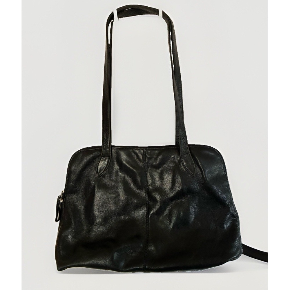 Wilson's Black Buttery Leather Maxima Handbag Shoulder Bag Purse Y2K Boho 90s